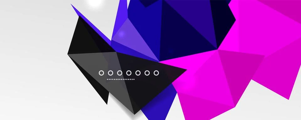 Abstract background - trendy low poly triangle shapes polygonal pattern. Vector Illustrazione stock