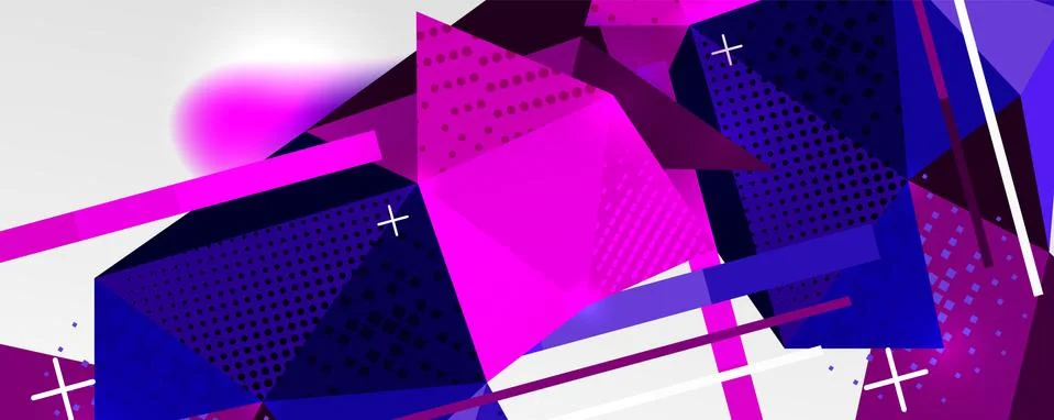 Abstract background - trendy low poly triangle shapes polygonal pattern. Vector イラスト素材