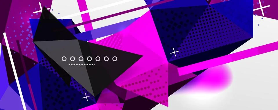 Abstract background - trendy low poly triangle shapes polygonal pattern. Vector Illustrazione stock