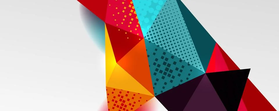 Abstract background - trendy low poly triangle shapes polygonal pattern. Vector 스톡 일러스트