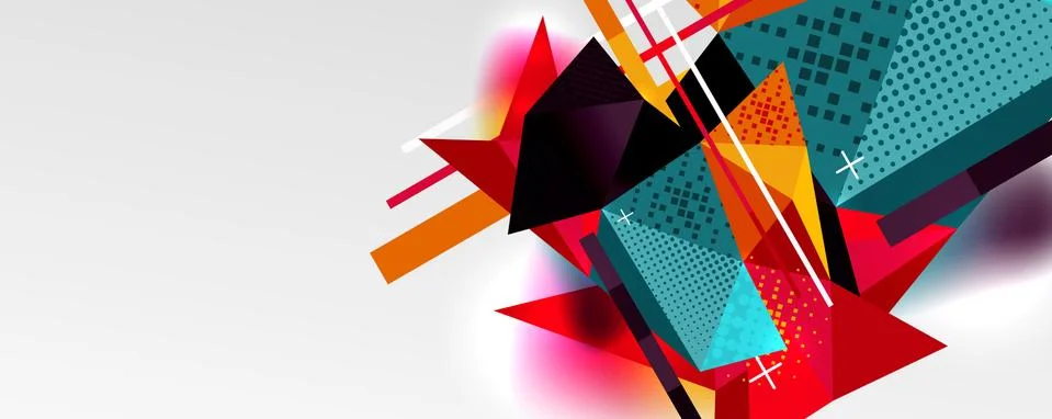 Abstract background - trendy low poly triangle shapes polygonal pattern. Vector Illustrazione stock