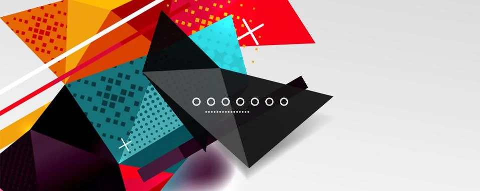 Abstract background - trendy low poly triangle shapes polygonal pattern. Vector 스톡 일러스트