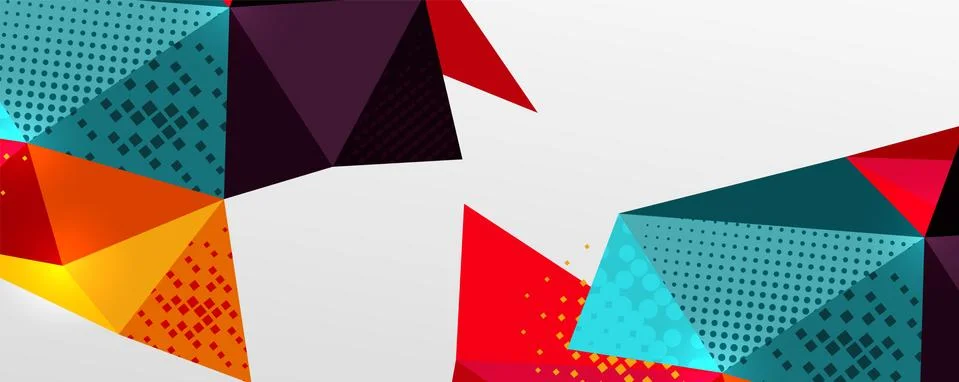 Abstract background - trendy low poly triangle shapes polygonal pattern. Vector Illustrazione stock