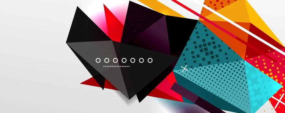 Abstract background - trendy low poly triangle shapes polygonal pattern. Vector Stock Illustration