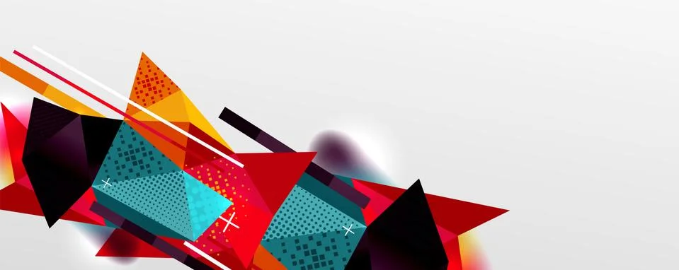 Abstract background - trendy low poly triangle shapes polygonal pattern. Vector Stock Illustration