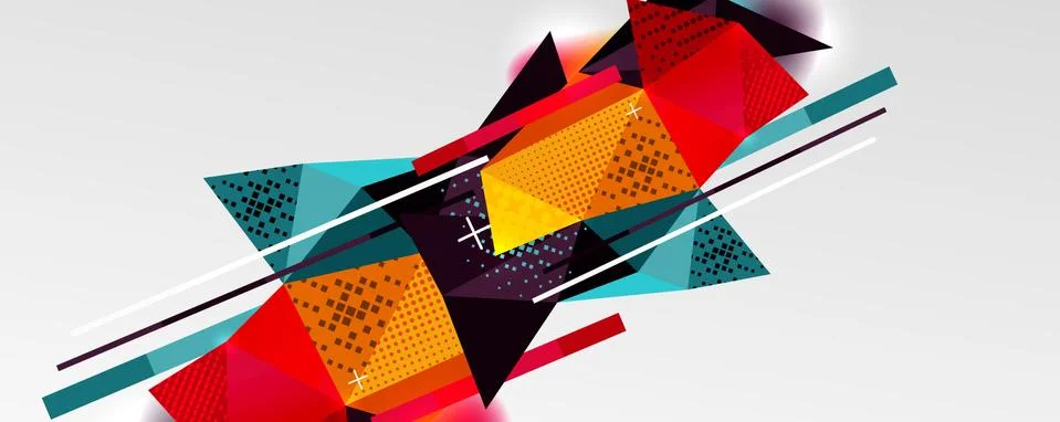 Abstract background - trendy low poly triangle shapes polygonal pattern. Vector Stockillustratie