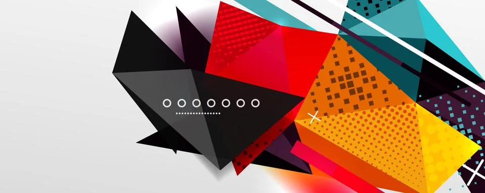 Abstract background - trendy low poly triangle shapes polygonal pattern. Vector Stock Illustration
