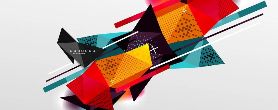 Abstract background - trendy low poly triangle shapes polygonal pattern. Vector 스톡 일러스트