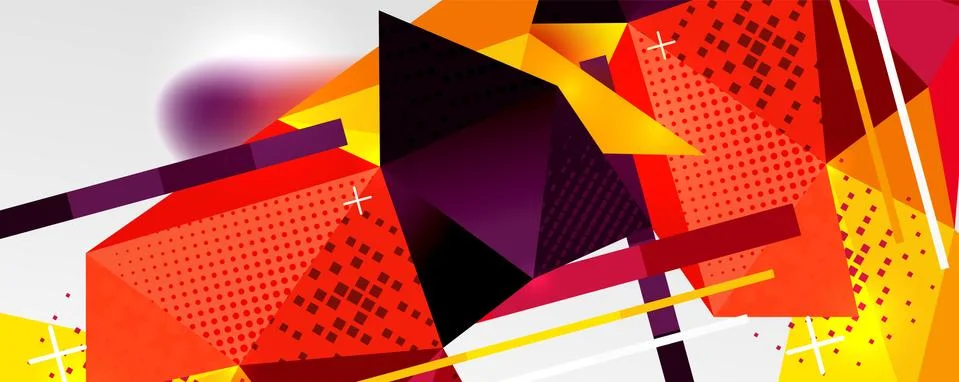 Abstract background - trendy low poly triangle shapes polygonal pattern. Vector Stock Illustration