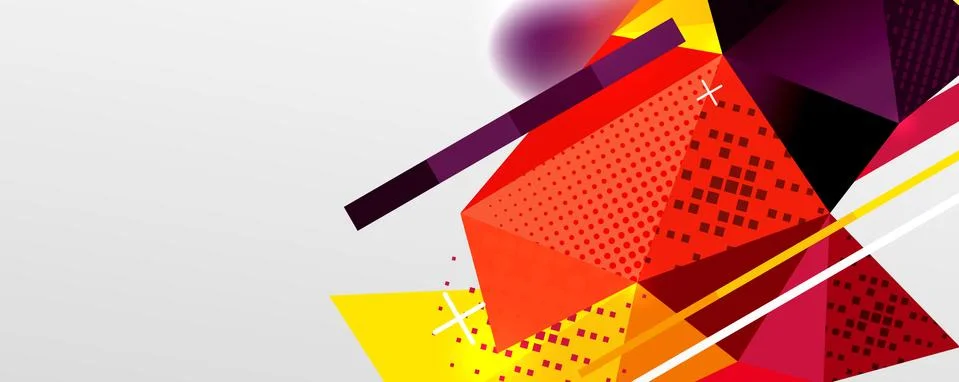 Abstract background - trendy low poly triangle shapes polygonal pattern. Vector Illustrazione stock