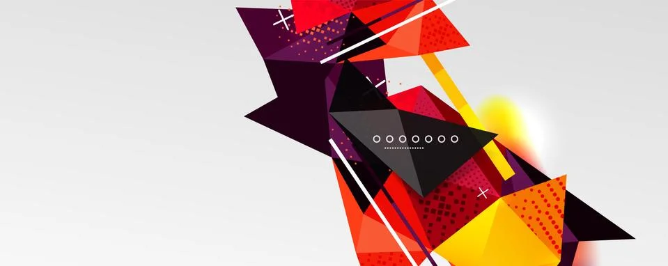 Abstract background - trendy low poly triangle shapes polygonal pattern. Vector 스톡 일러스트