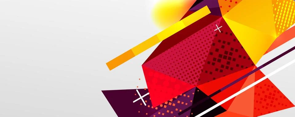 Abstract background - trendy low poly triangle shapes polygonal pattern. Vector Illustrazione stock