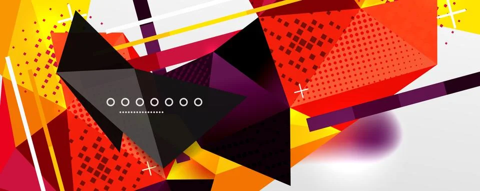 Abstract background - trendy low poly triangle shapes polygonal pattern. Vector Illustrazione stock