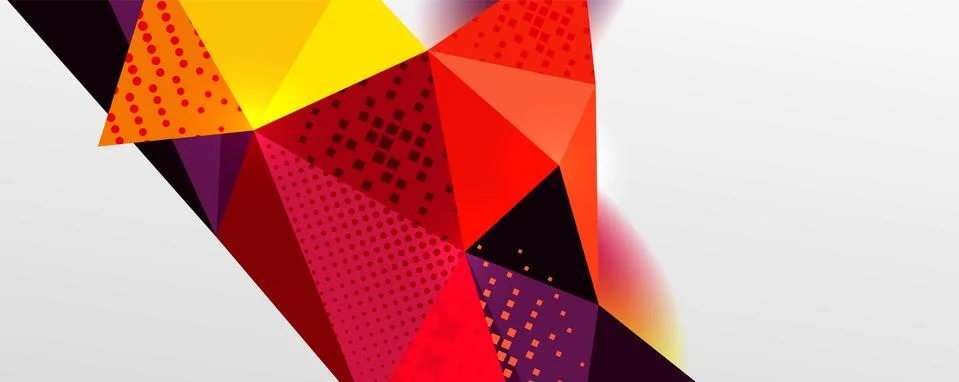 Abstract background - trendy low poly triangle shapes polygonal pattern. Vector Stockillustratie