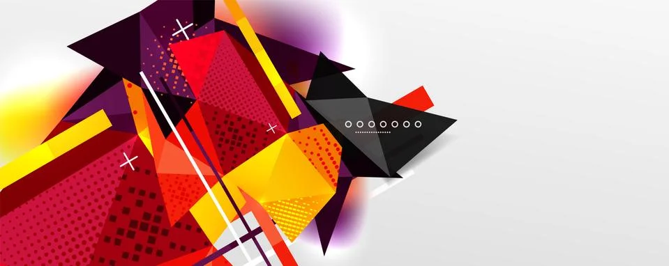 Abstract background - trendy low poly triangle shapes polygonal pattern. Vector 스톡 일러스트