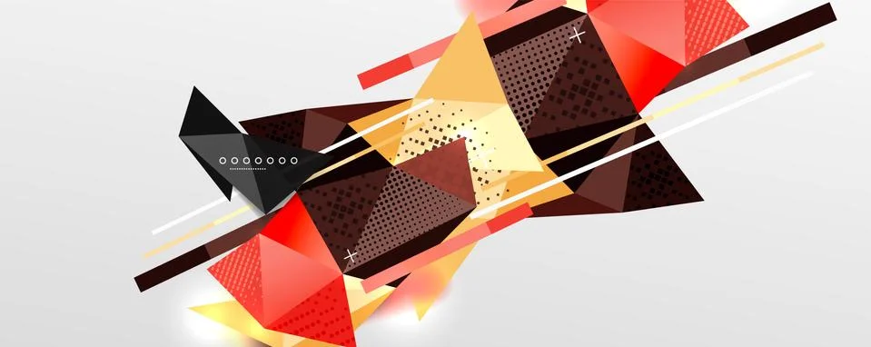 Abstract background - trendy low poly triangle shapes polygonal pattern. Vector Illustrazione stock