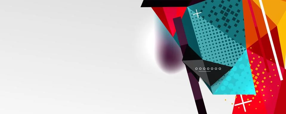 Abstract background - trendy low poly triangle shapes polygonal pattern. Vector Illustrazione stock