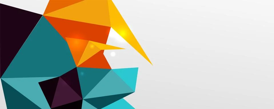 Abstract background - trendy low poly triangle shapes polygonal pattern. Vector Illustrazione stock
