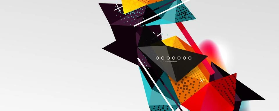 Abstract background - trendy low poly triangle shapes polygonal pattern. Vector 스톡 일러스트