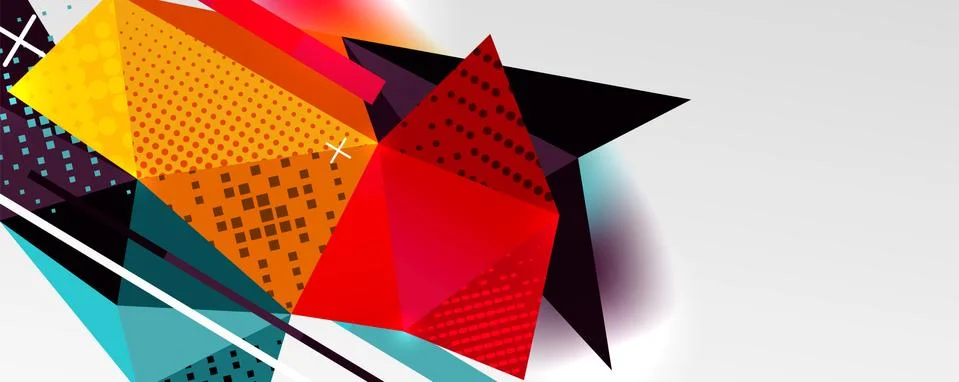 Abstract background - trendy low poly triangle shapes polygonal pattern. Vector 스톡 일러스트