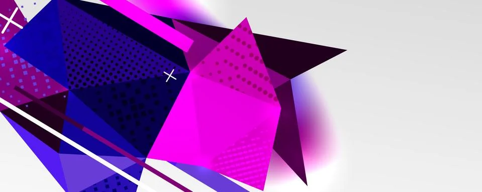 Abstract background - trendy low poly triangle shapes polygonal pattern. Vector イラスト素材