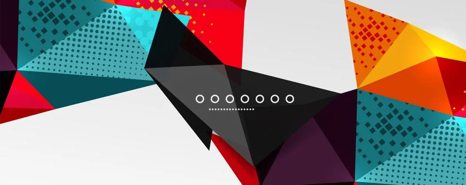 Abstract background - trendy low poly triangle shapes polygonal pattern. Vector 스톡 일러스트