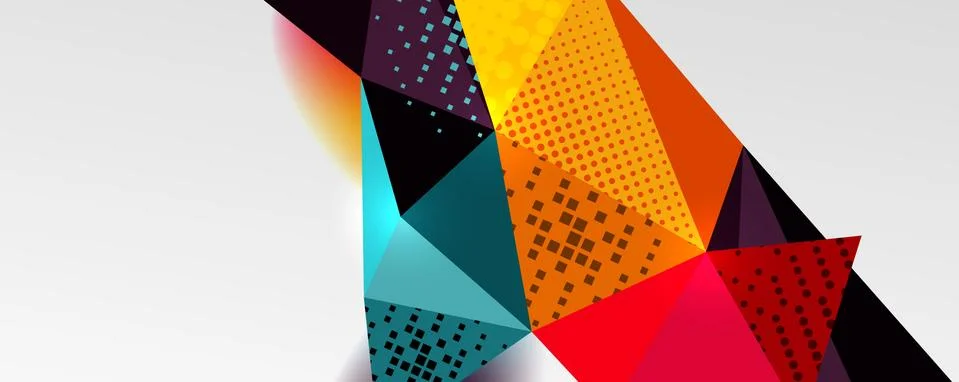 Abstract background - trendy low poly triangle shapes polygonal pattern. Vector Illustrazione stock