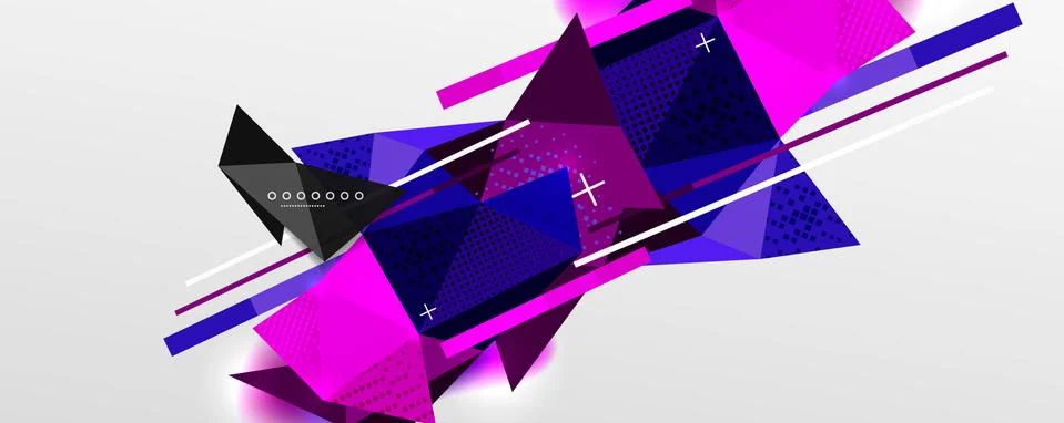 Abstract background - trendy low poly triangle shapes polygonal pattern. Vector Illustrazione stock