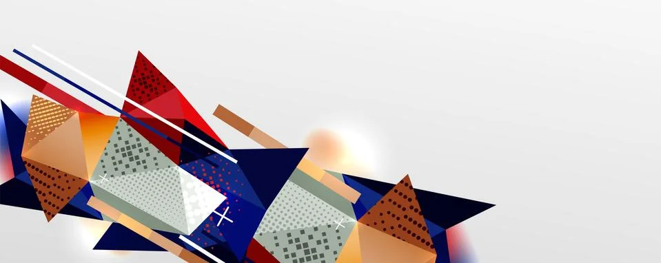 Abstract background - trendy low poly triangle shapes polygonal pattern. Vector Stock Illustration