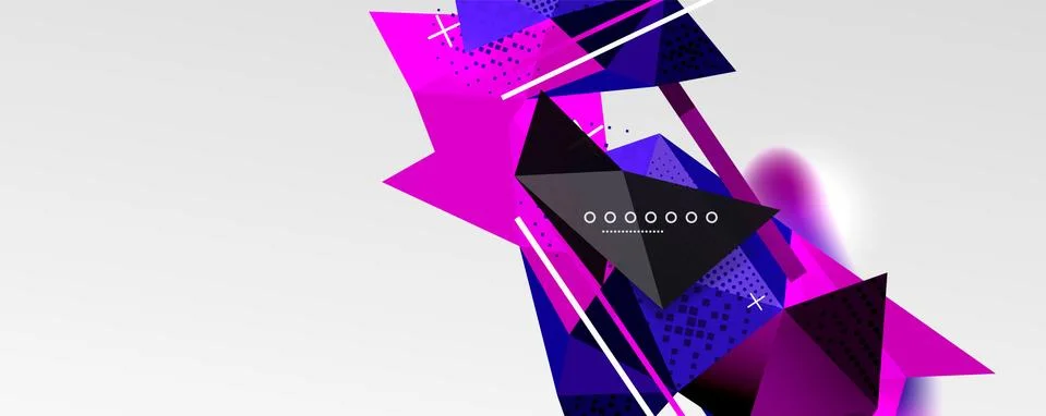 Abstract background - trendy low poly triangle shapes polygonal pattern. Vector イラスト素材