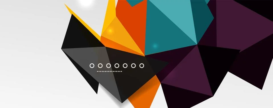 Abstract background - trendy low poly triangle shapes polygonal pattern. Vector Illustrazione stock