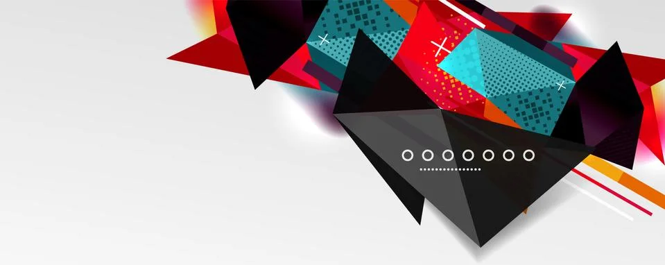 Abstract background - trendy low poly triangle shapes polygonal pattern. Vector Stockillustratie