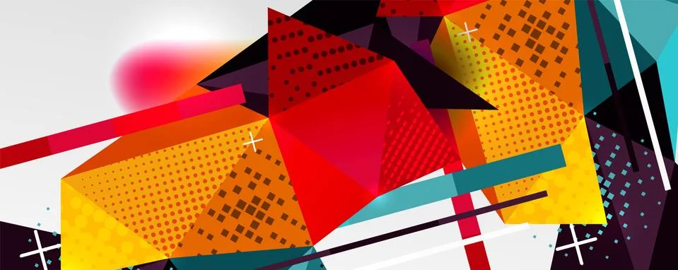 Abstract background - trendy low poly triangle shapes polygonal pattern. Vector Stock Illustration