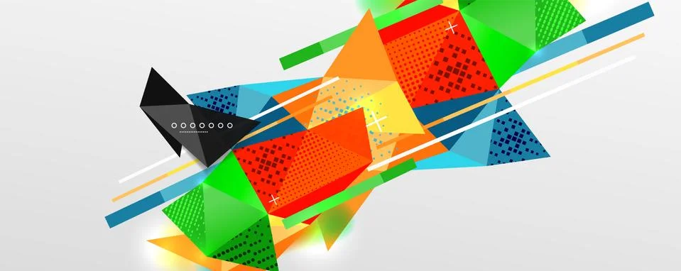 Abstract background - trendy low poly triangle shapes polygonal pattern. Vector Illustrazione stock