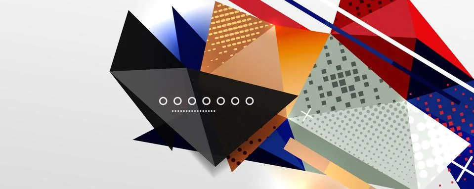 Abstract background - trendy low poly triangle shapes polygonal pattern. Vector Stock Illustration