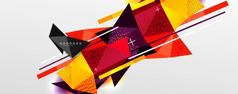 Abstract background - trendy low poly triangle shapes polygonal pattern. Vector Stockillustratie