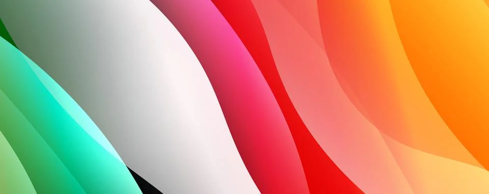 Abstract background, trendy simple fluid color gradients waves. Vector Illustrazione stock