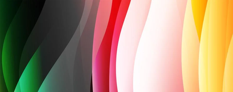 Abstract background, trendy simple fluid color gradients waves. Vector Illustrazione stock