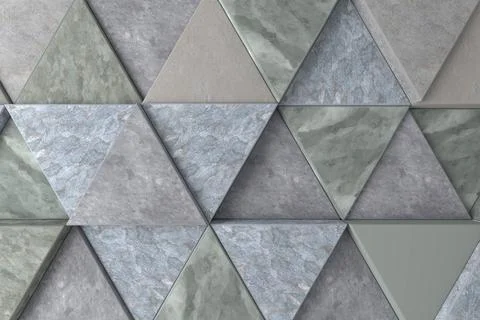 Abstract background of triangle. Modern tile wall. 3D rendering. Stock Illustration