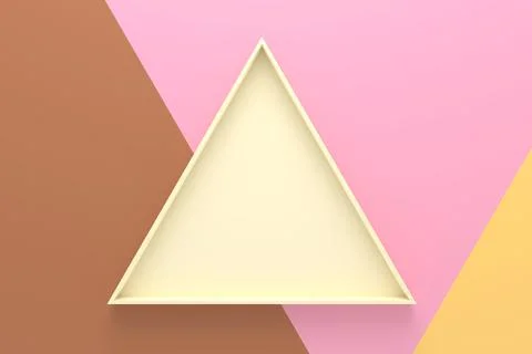Abstract background of triangle shape tray. 3D rendering. Stock Illustration