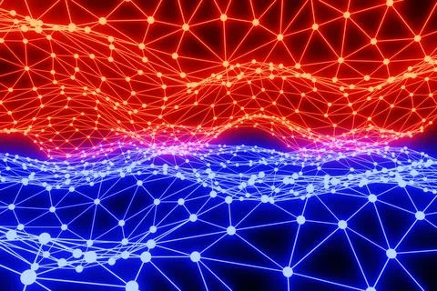 Abstract background of triangle wireframe. 3D rendering. Stock Illustration