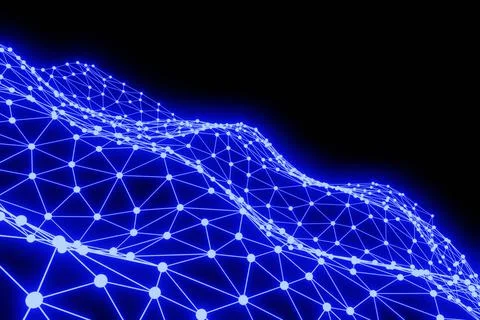 Abstract background of triangle wireframe. 3D rendering. Stock Illustration