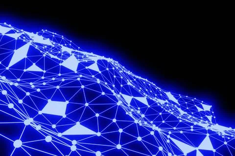 Abstract background of triangle wireframe. 3D rendering. Stock Illustration