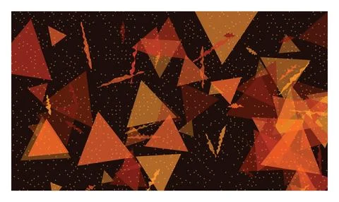 Abstract background with triangles and dots in warm autumn colors. Stock Illustration