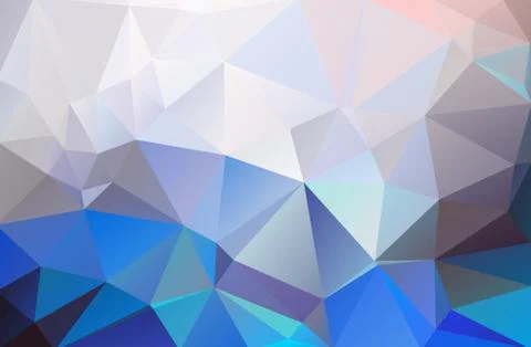 Abstract background of triangles. Blue, white, light bright multicolor backgr Stock Illustration