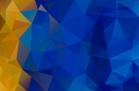 Abstract background of triangles. Blue, yellow bright multicolor background Ilustración de archivo