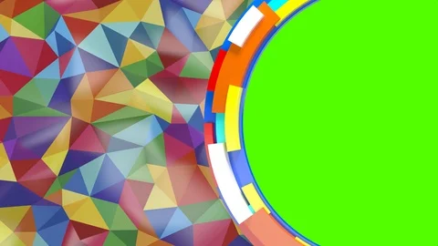 Abstract background of triangles of different colors with green screen Stock Footage 91639650