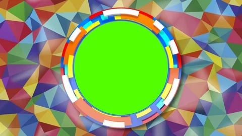 Abstract background of triangles of different colors with green screen Stock Footage 91639676
