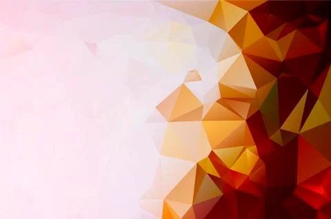 Abstract background of triangles. Red, yellow on a white background. Stock Illustration