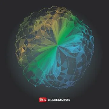 Abstract background with triangles on theme digital technology a Illustrazione stock